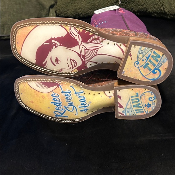 NWT Tin Haul Women's Purple and Brown Boots - Picture 11 of 14